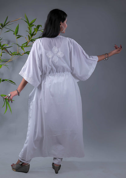Nooh soft mulmul chikankari kaftan