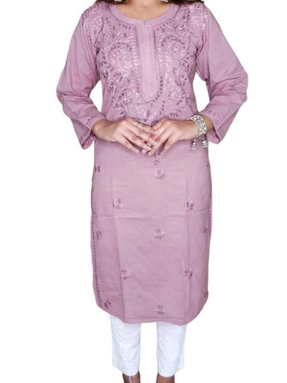 Aaima Chikankari Mulmul Straight Kurta