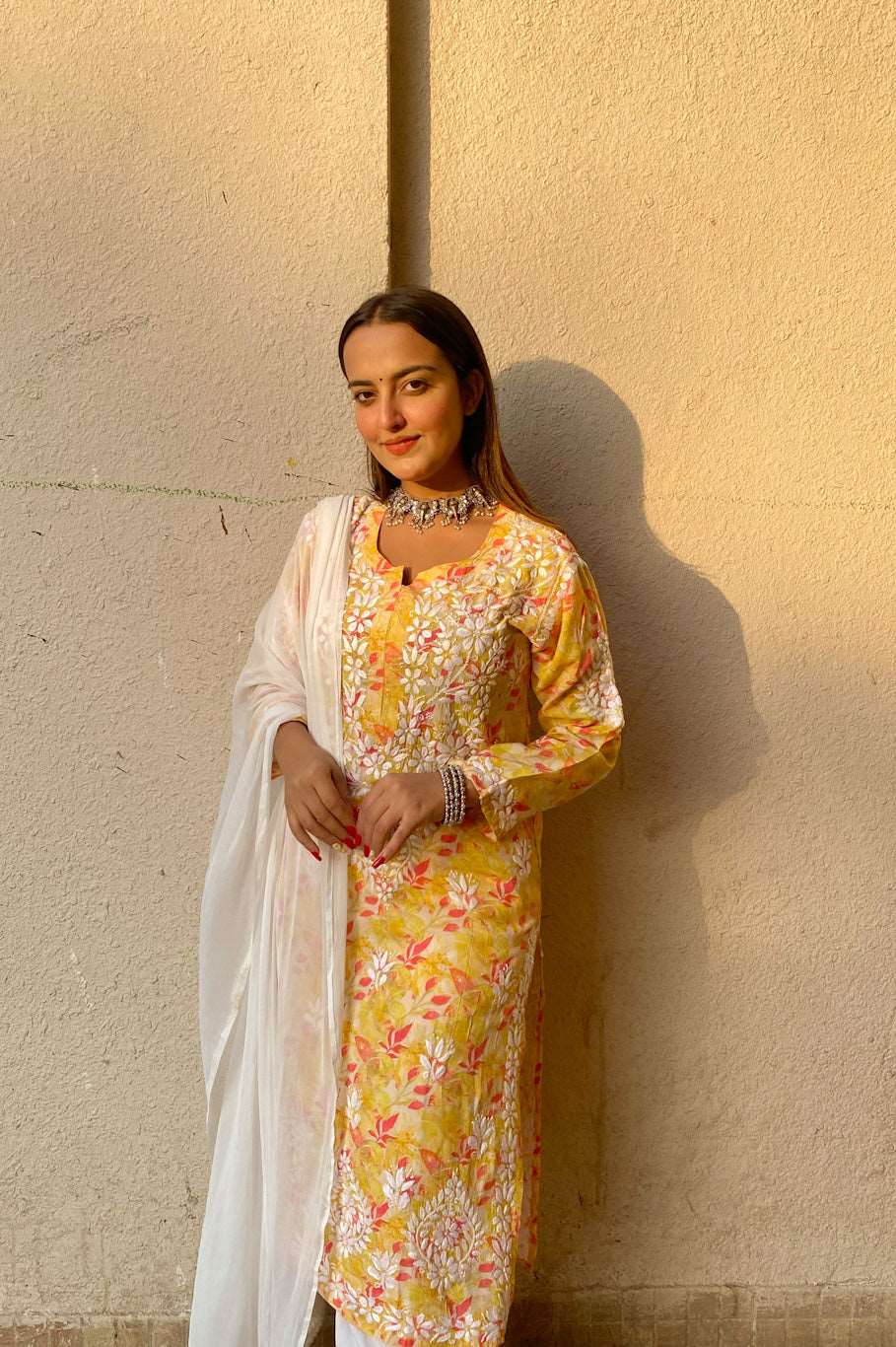 Sukoon Lucknowi Chikankari Modal Long Kurtis