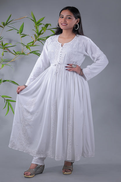 Zara Chikankari Soft Modal Premium Gown