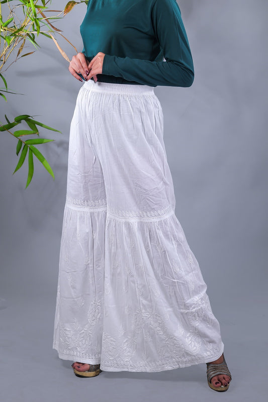 Traditional Mulmul Chikankari Gharara