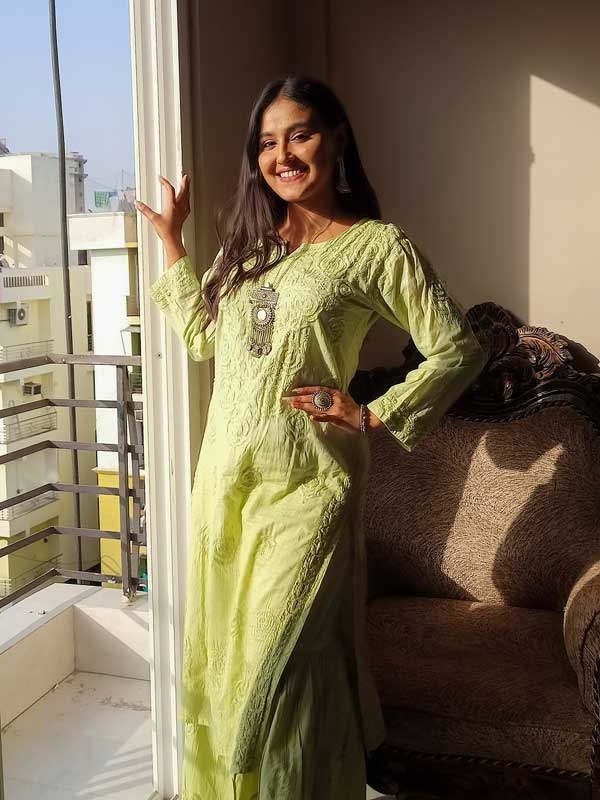 Jahan-Ara Chikankari Kurti Gharara set