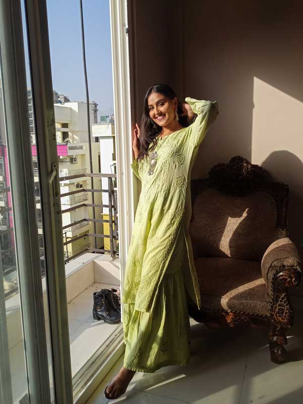 Jahan-Ara Chikankari Kurti Gharara set