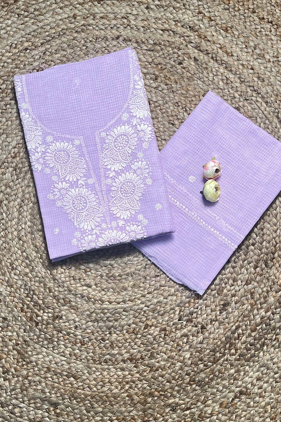 lucknowi chikankari unstiched suit in kota