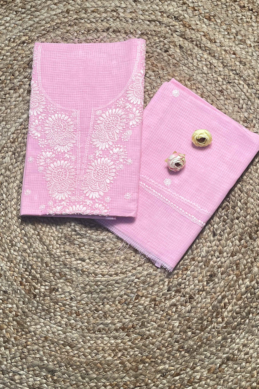 lucknowi chikankari unstiched suit in kota