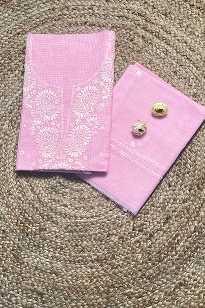 lucknowi chikankari unstiched suit in kota