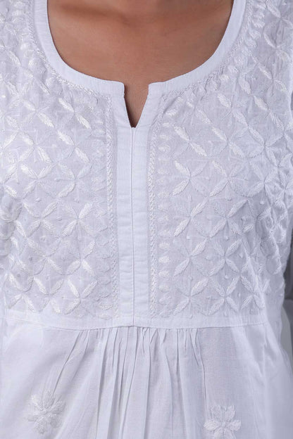 Maryam Chikankari Soft Mulmul Side Pocket Kurta