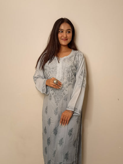 Aliya Chikankari Soft Modal Straight kurta