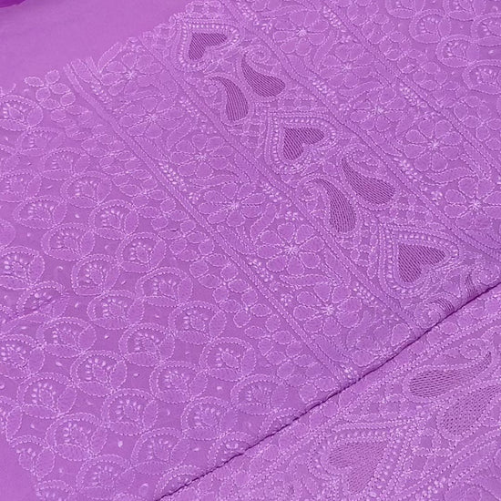 Purple Chikankari Unstitched Suit