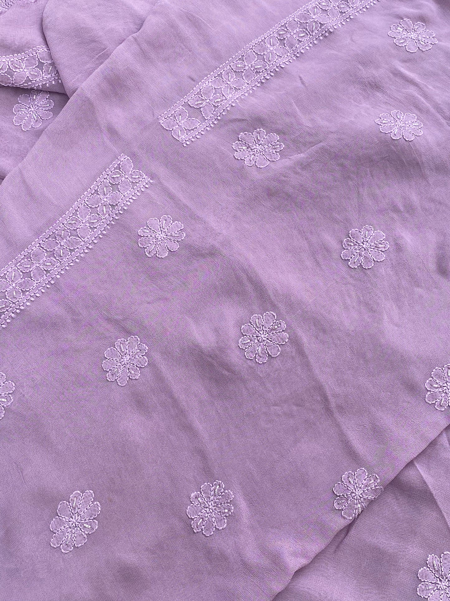 Rangrez Noor| Mauve Chikankari Unstitched Suit with Pearl Addons