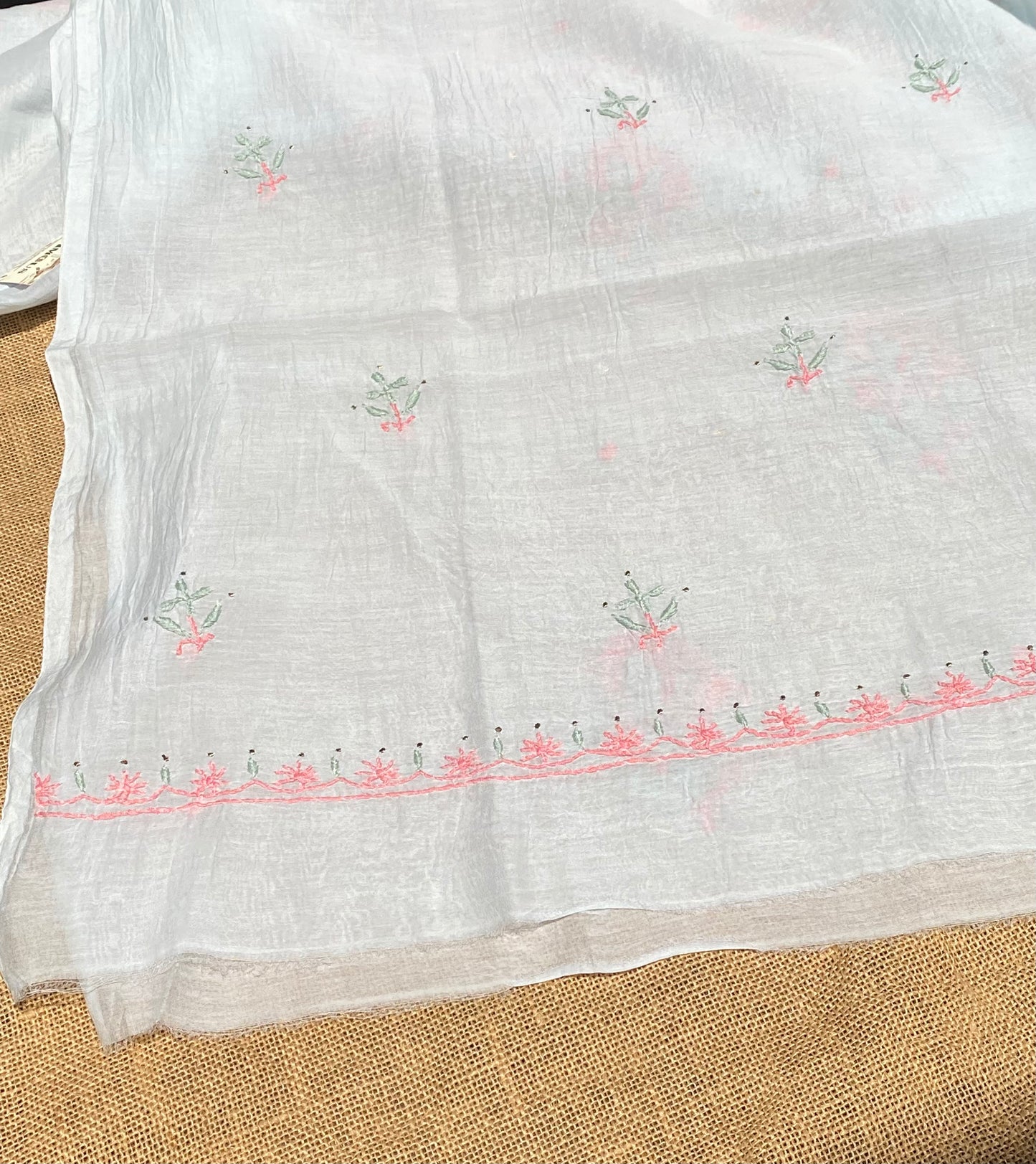 Noor-e-Mulmul Light Blue Chikankari Unstiched Set