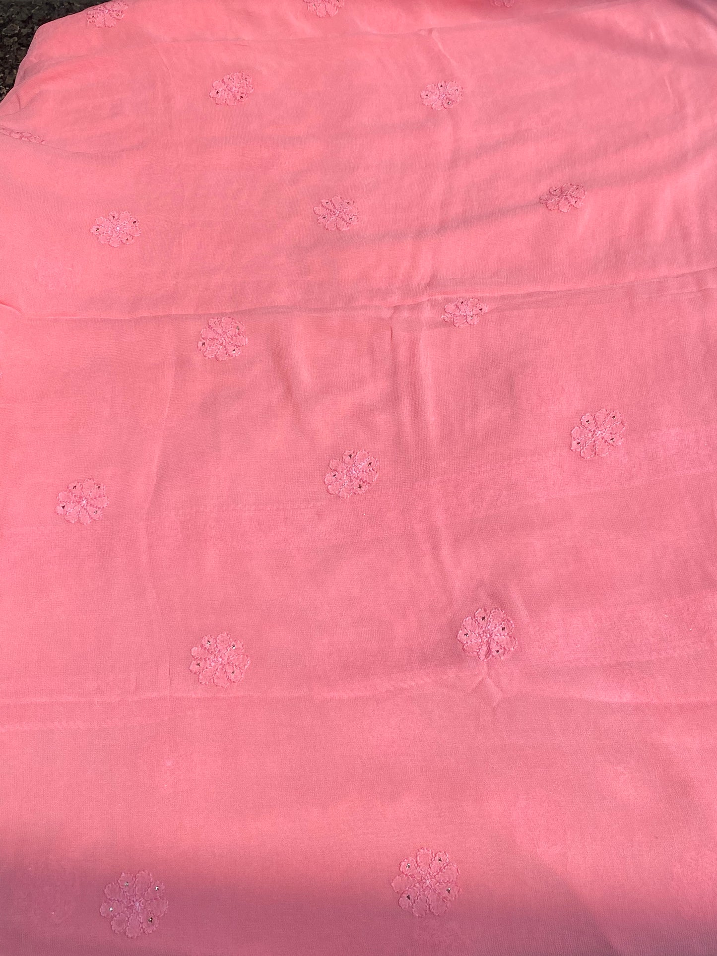 Roshan Pink Chikankari & Mukaish Unstitched Suit