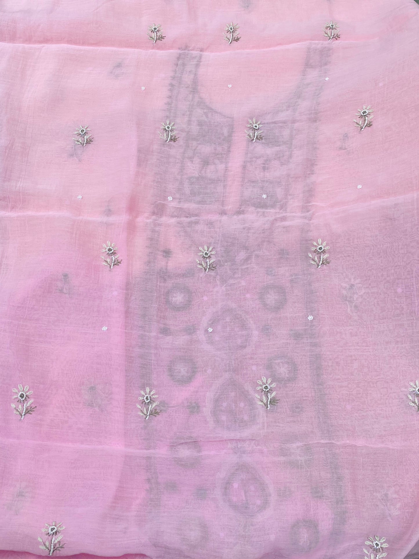 Noor-e-Bahar – Pink Mul Chanderi Chikankari Suit