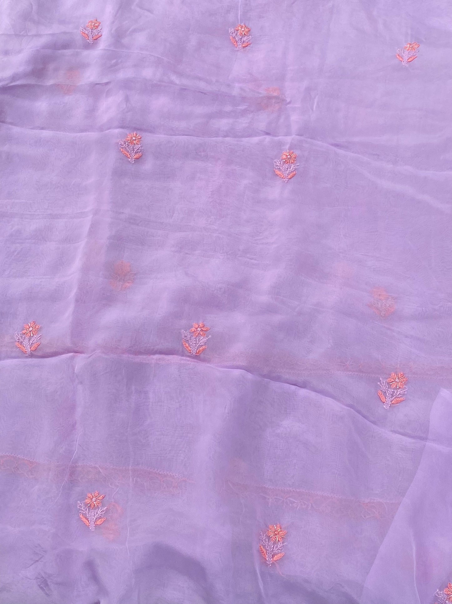 Noor-e-Rang Light Mauve Chikankari Unstitched Dress