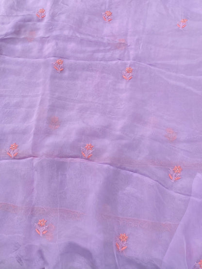 Noor-e-Rang Light Mauve Chikankari Unstitched Dress