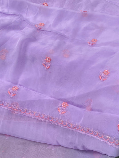 Noor-e-Rang Light Mauve Chikankari Unstitched Dress