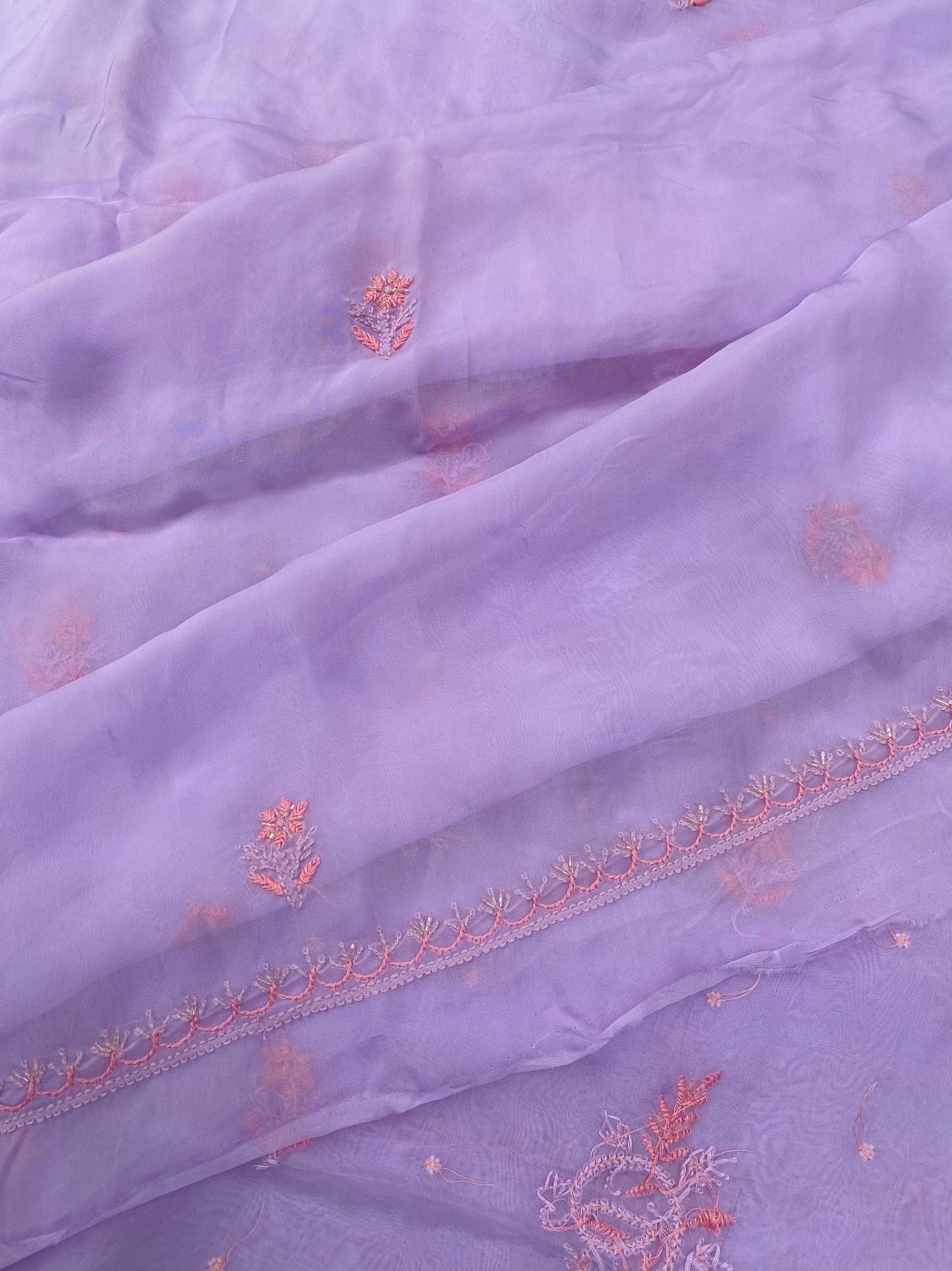 Noor-e-Rang Light Mauve Chikankari Unstitched Dress