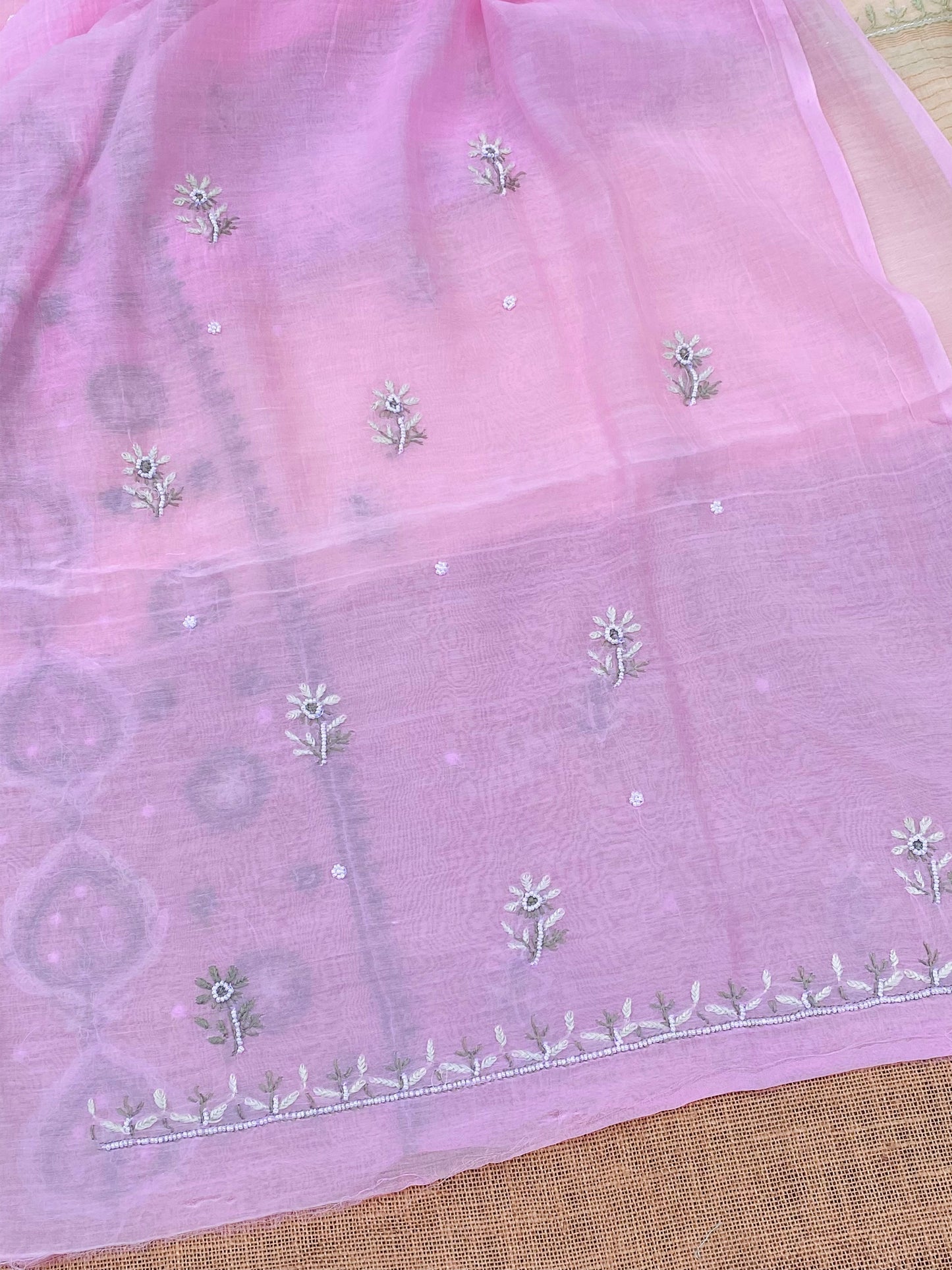 Noor-e-Bahar – Pink Mul Chanderi Chikankari Suit