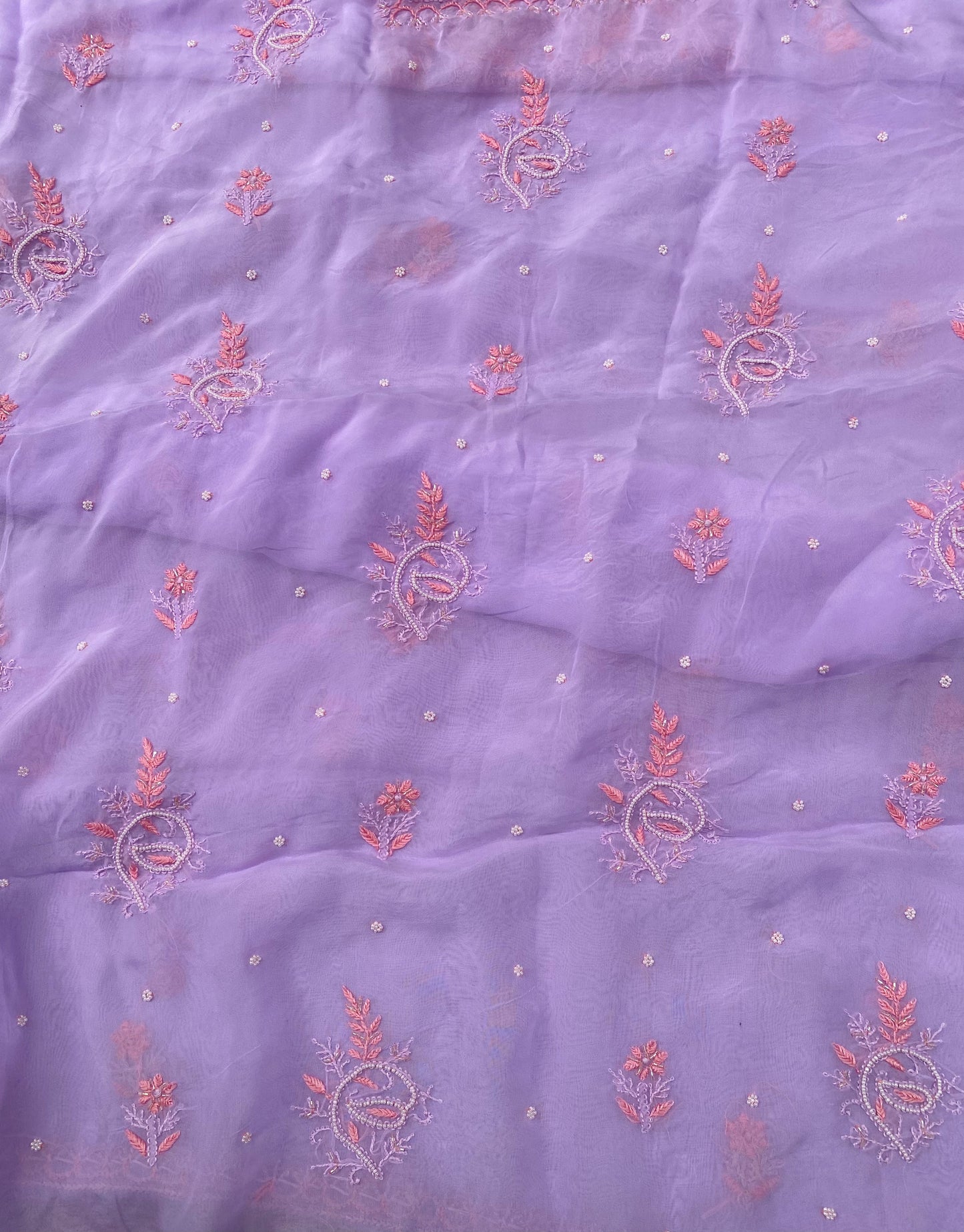 Noor-e-Rang Light Mauve Chikankari Unstitched Dress