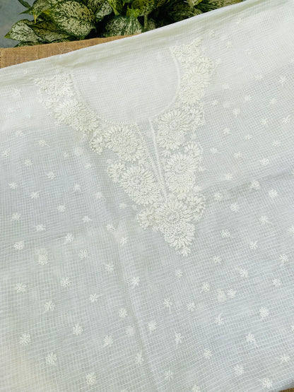 Sahar-e-Kota – Handcrafted Chikankari Unstitched Kurta & Dupatta Set