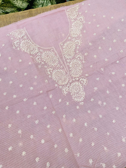 Sahar-e-Kota – Handcrafted Chikankari Unstitched Kurta & Dupatta Set