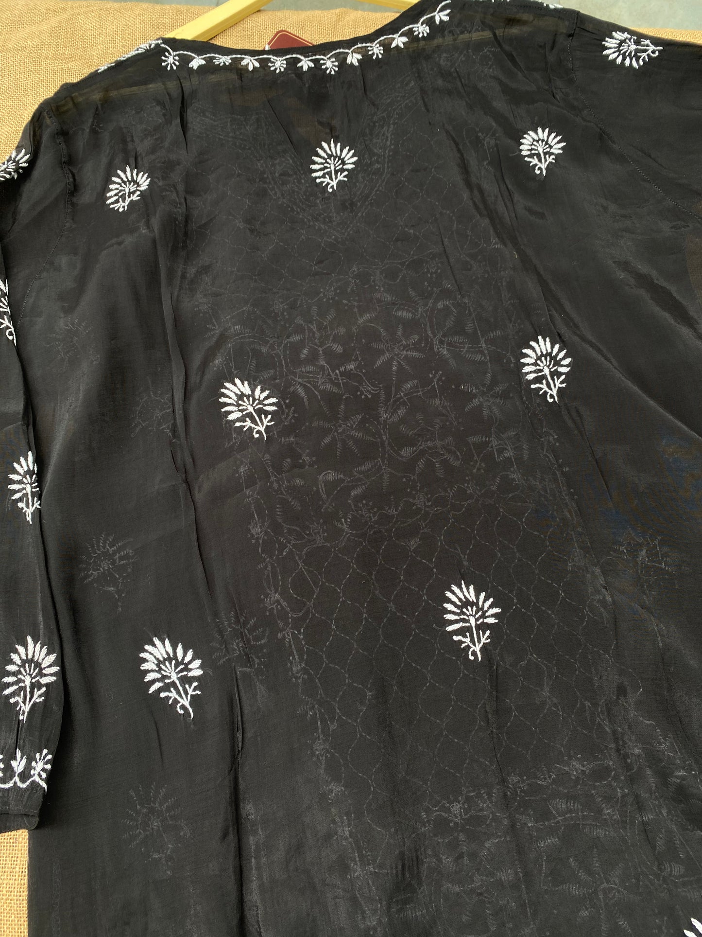 Mehwish –  Black Chikankari Semi-Stitched Kurta & Pant Set