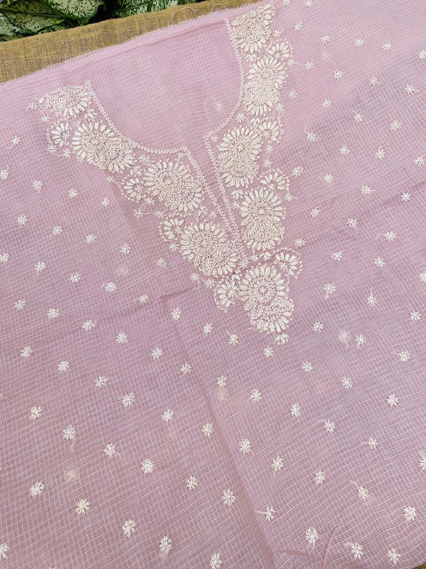 Sahar-e-Kota – Handcrafted Chikankari Unstitched Kurta & Dupatta Set