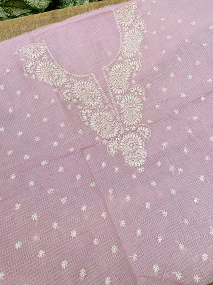 Sahar-e-Kota – Handcrafted Chikankari Unstitched Kurta & Dupatta Set