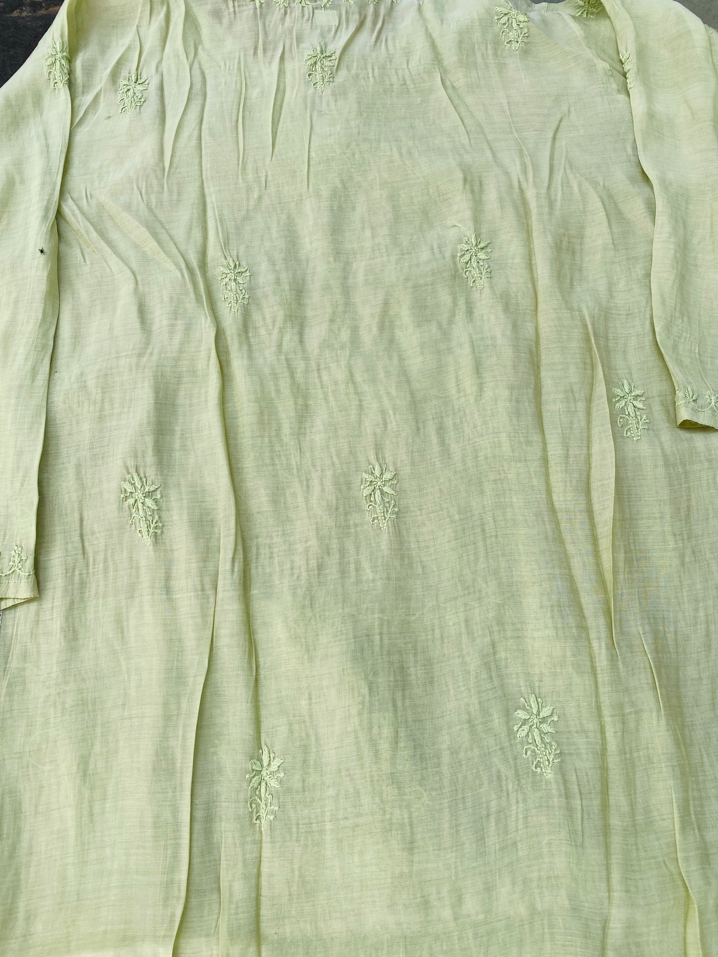 Mehwish – Pista Green Chikankari Semi-Stitched Kurta & Pant Set