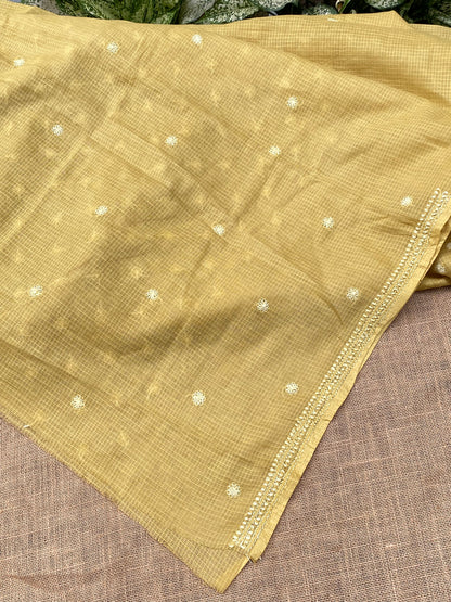 Sahar-e-Kota – Handcrafted Chikankari Unstitched Kurta & Dupatta Set