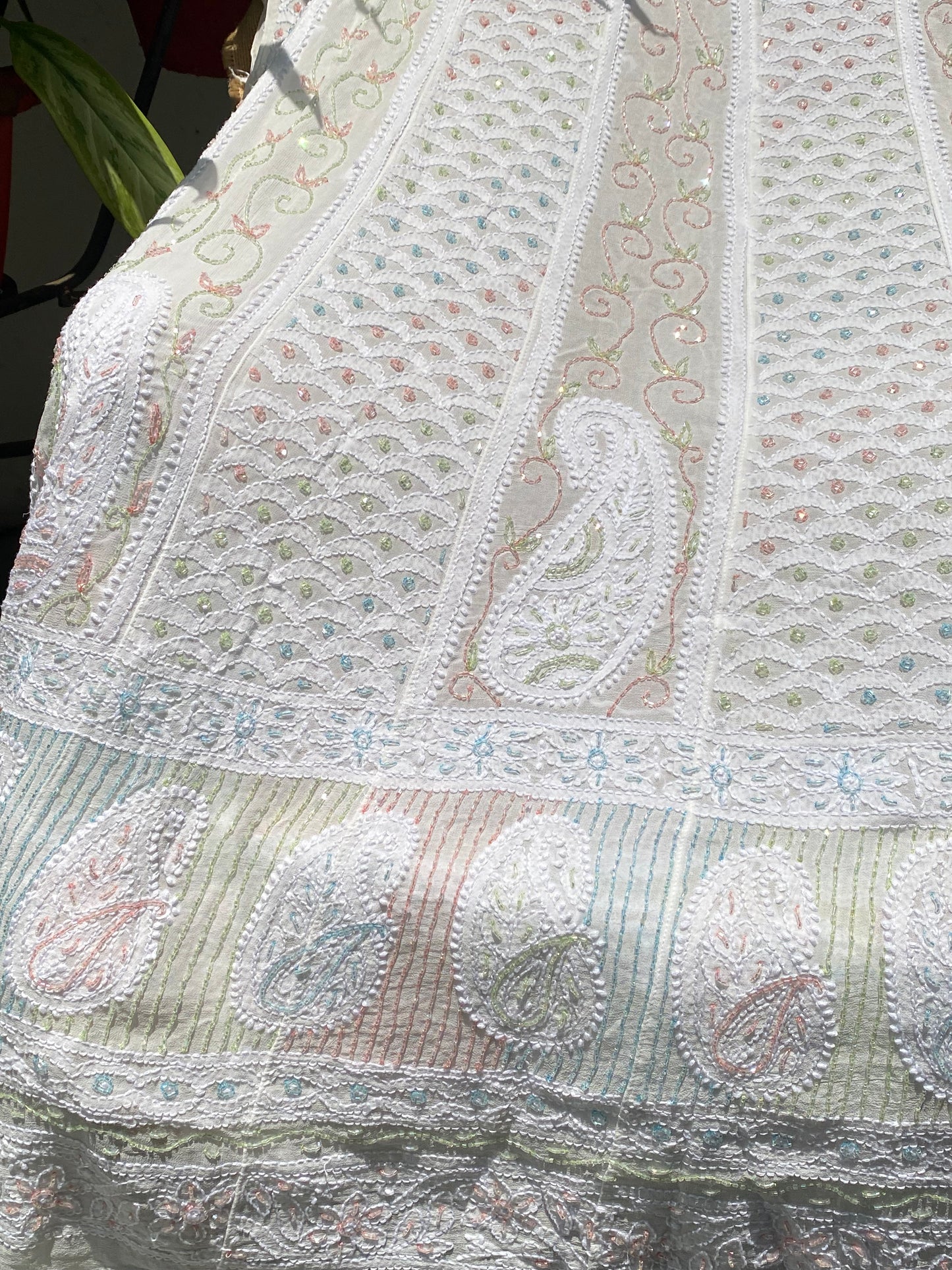 Noor e Mehfil - Viscose Georgette Chikankari Anarkali And Dupatta Set
