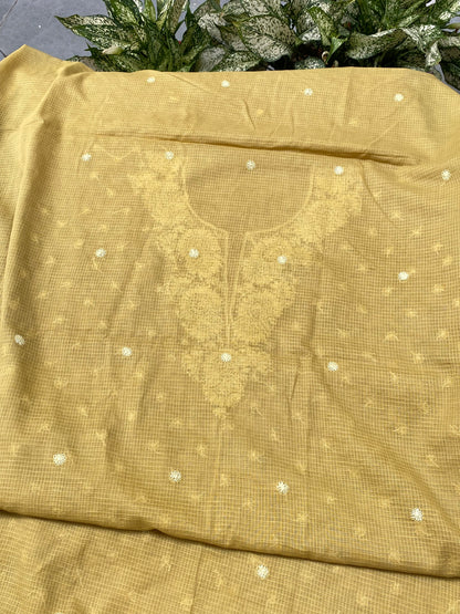 Sahar-e-Kota – Handcrafted Chikankari Unstitched Kurta & Dupatta Set