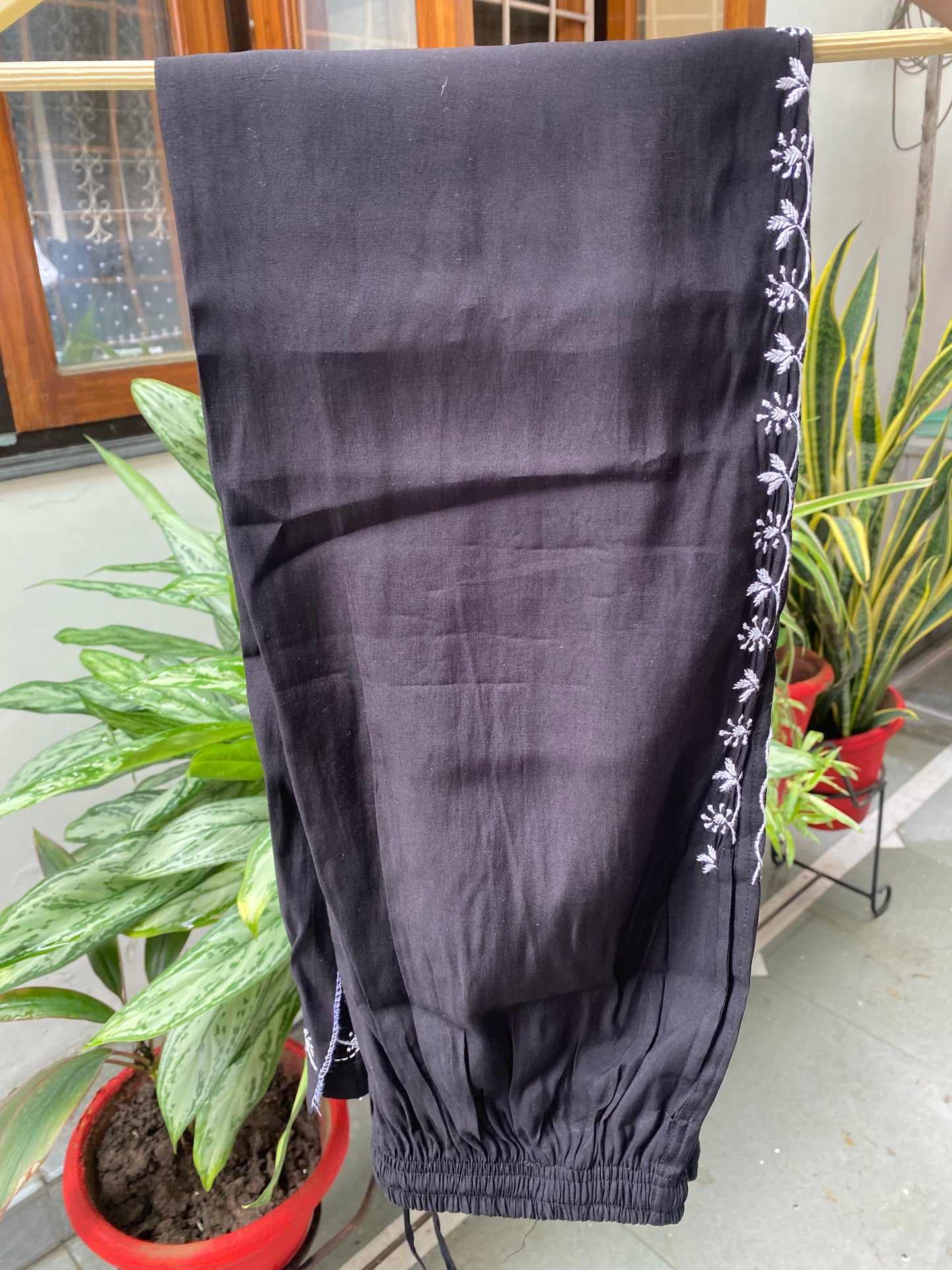 Mehwish –  Black Chikankari Semi-Stitched Kurta & Pant Set