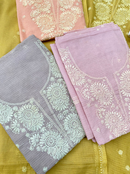 Sahar-e-Kota – Handcrafted Chikankari Unstitched Kurta & Dupatta Set