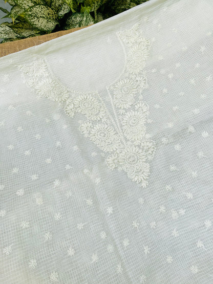 Sahar-e-Kota – Handcrafted Chikankari Unstitched Kurta & Dupatta Set