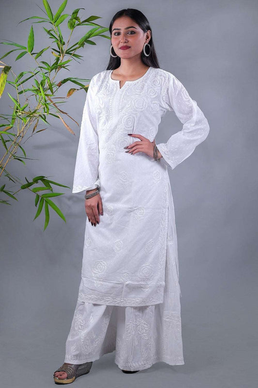 Uzma Chikankari Kurti Gharara set