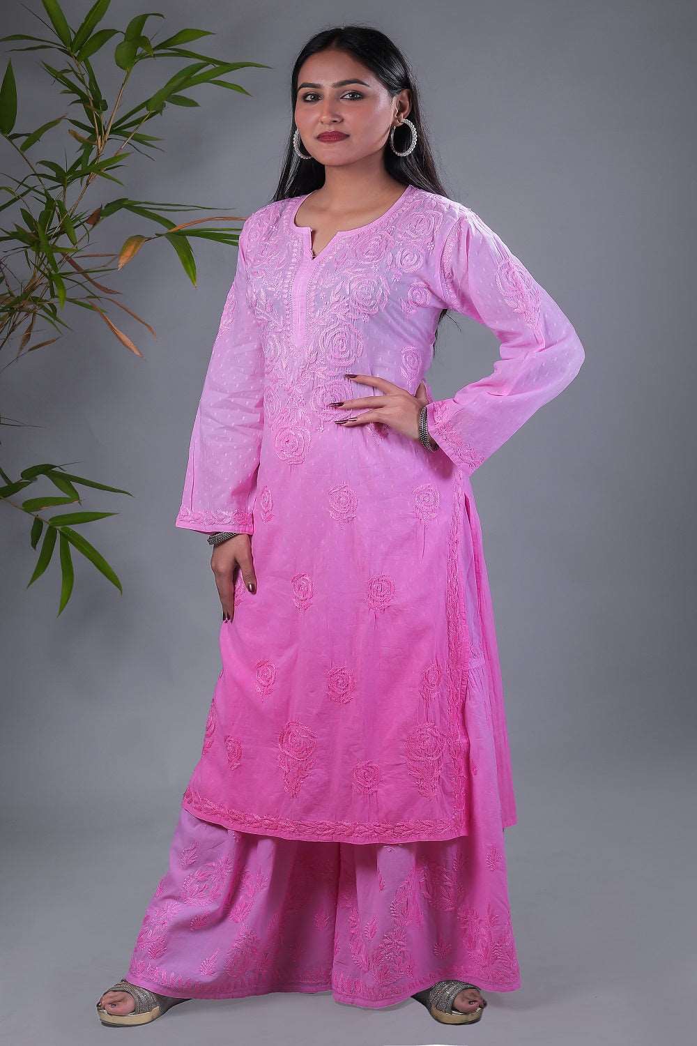 Uzma Chikankari Kurti Gharara set