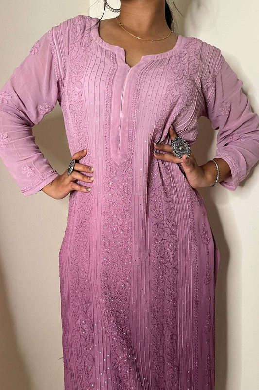 Naira Chikankari Viscose Straight Long Kurta
