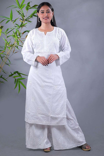 Uzma Chikankari Kurti Gharara set