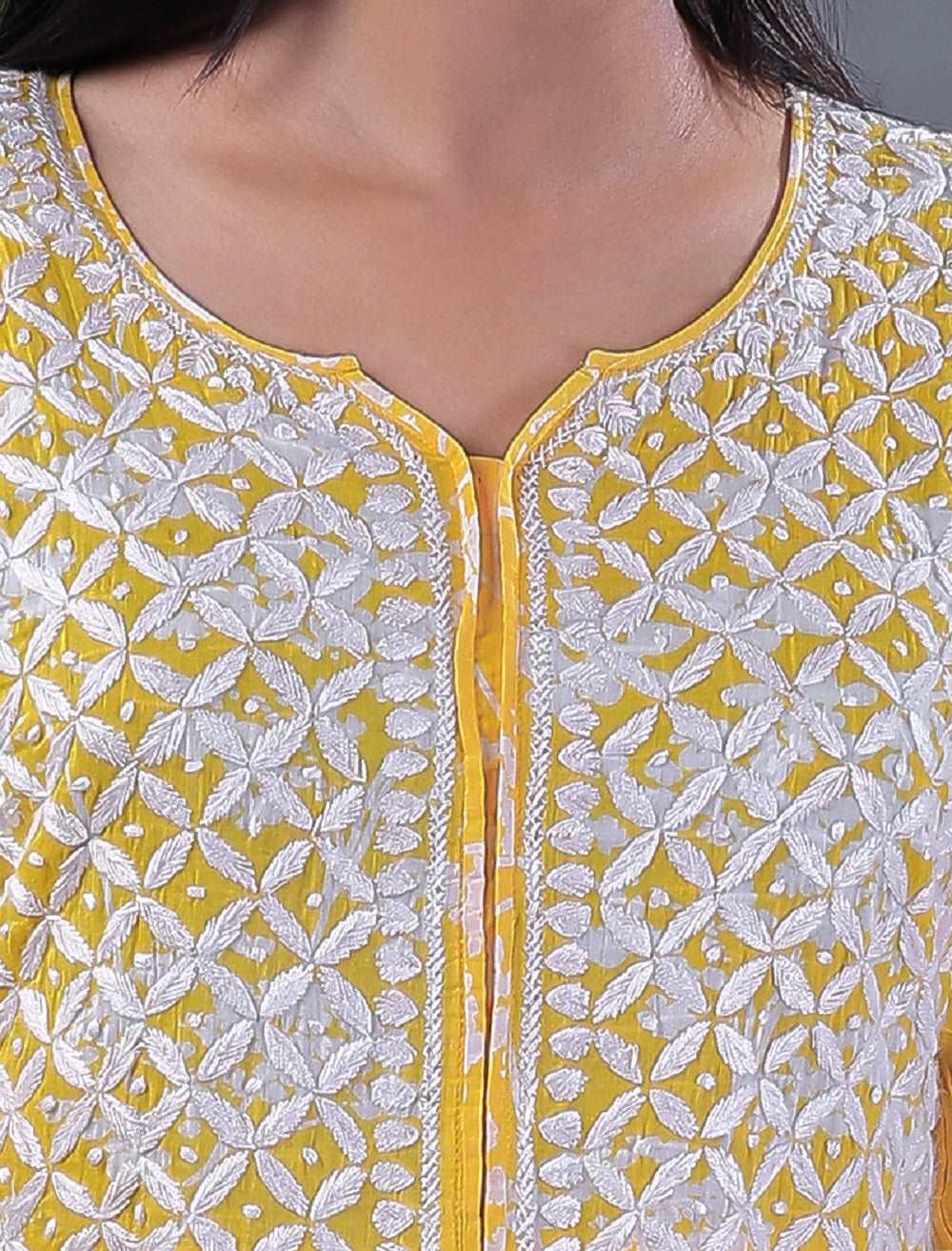 Falak Chikankari Mulmul floral print frock