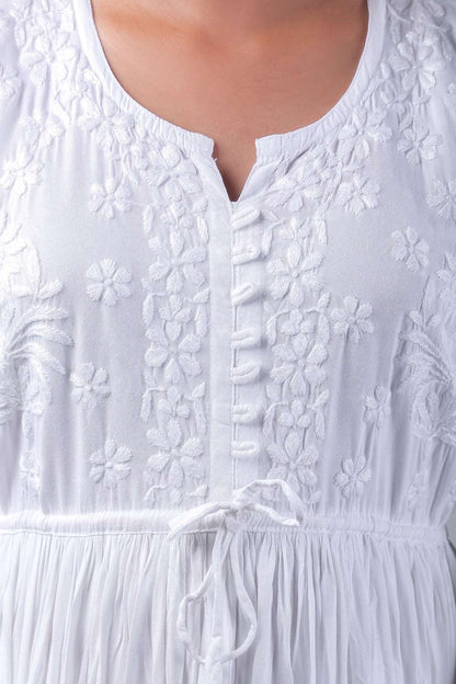 Zara Chikankari Soft Modal Premium Gown