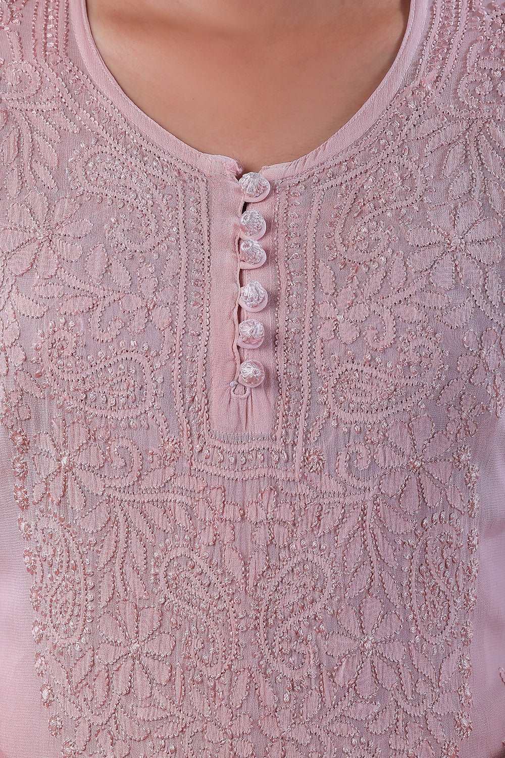 Zohra Chikankari Viscose Georgette Kurti Sharara Set